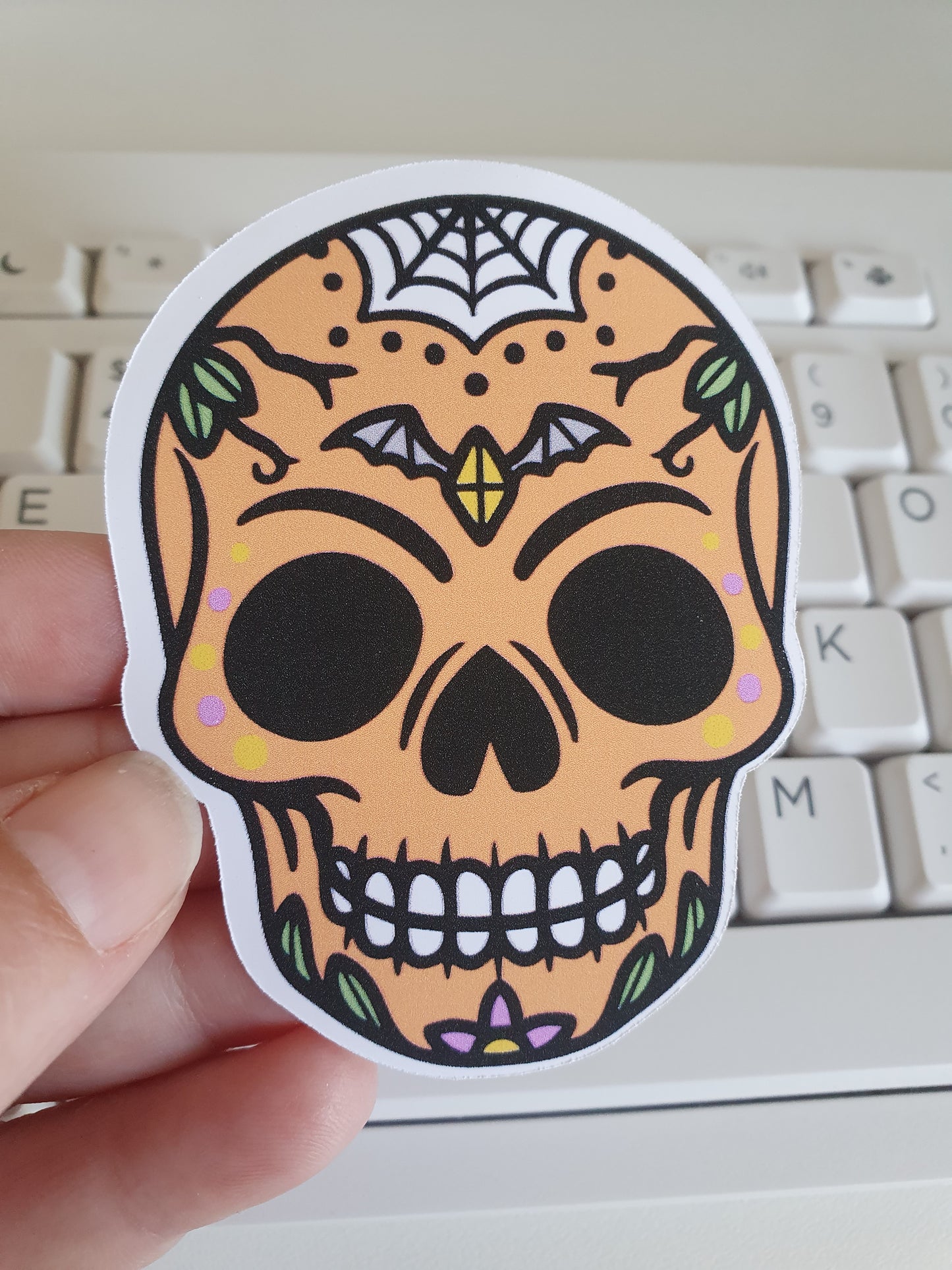 Sugar Skull Vinyl Die Cut Sticker