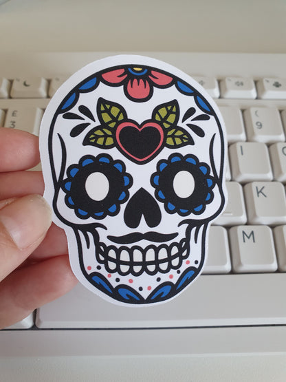 Sugar Skull Vinyl Die Cut Sticker