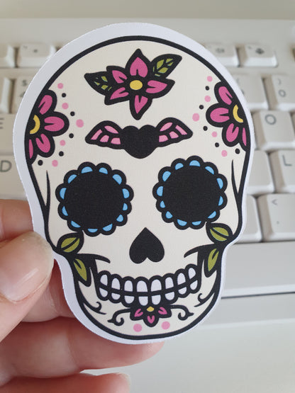 Sugar Skull Vinyl Die Cut Sticker