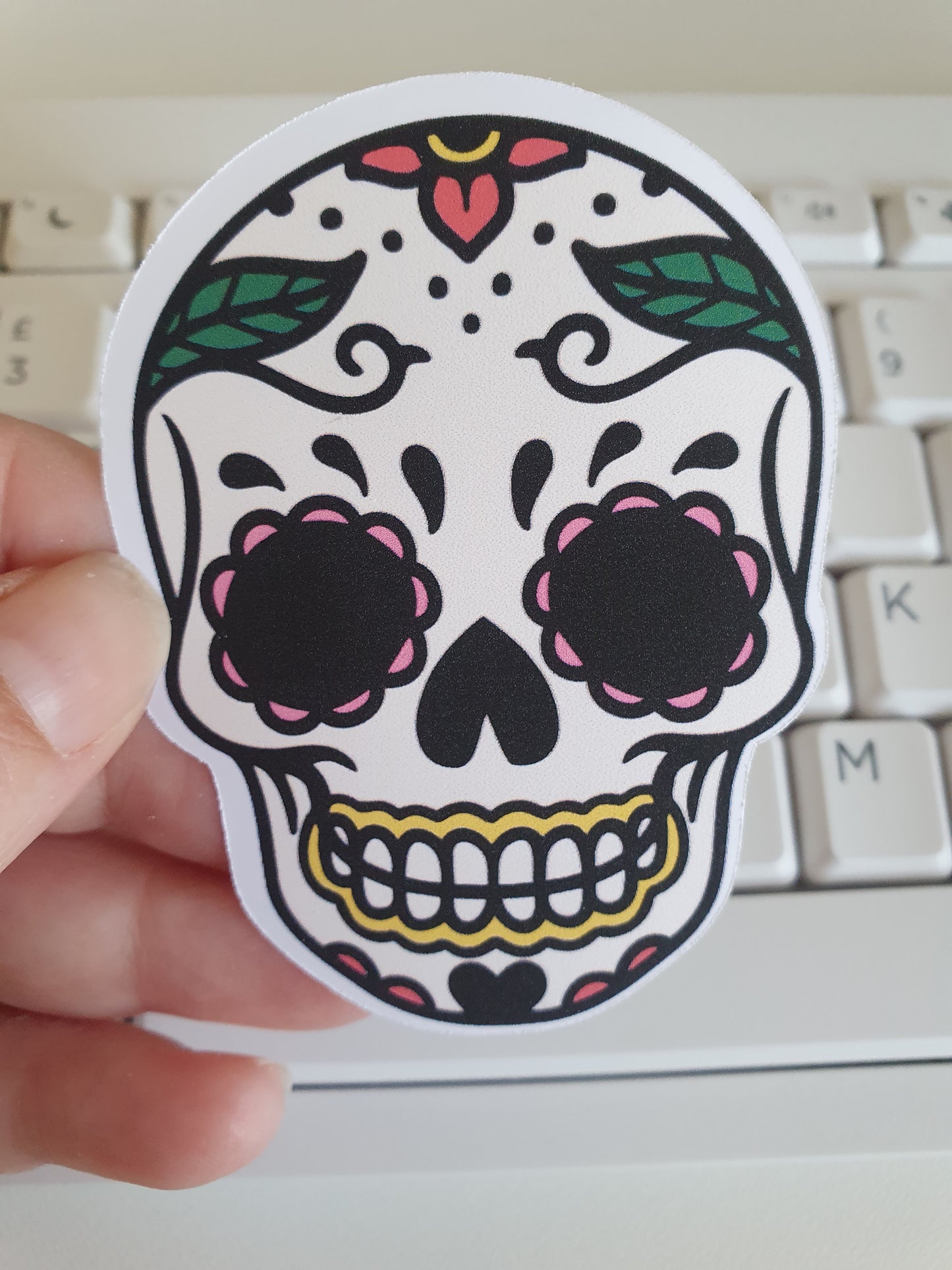 Sugar Skull Vinyl Die Cut Sticker