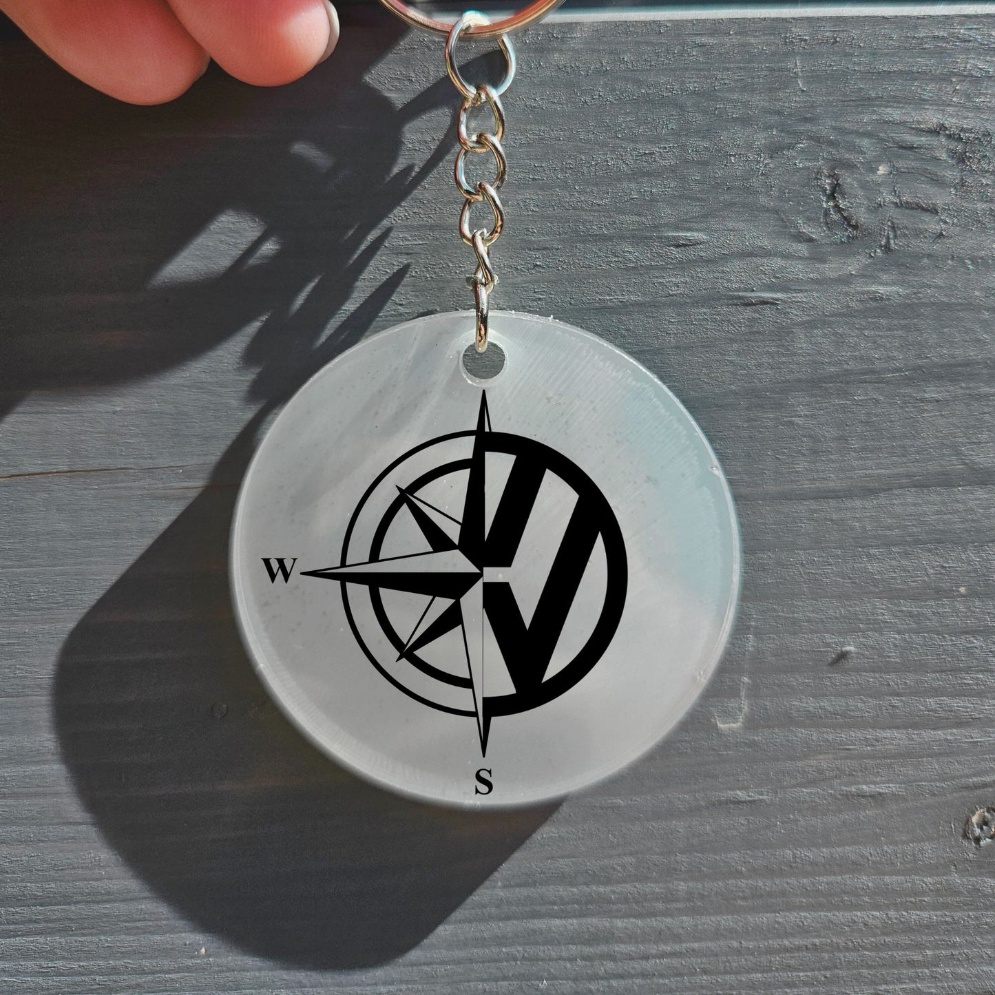 Half Compass Keyring