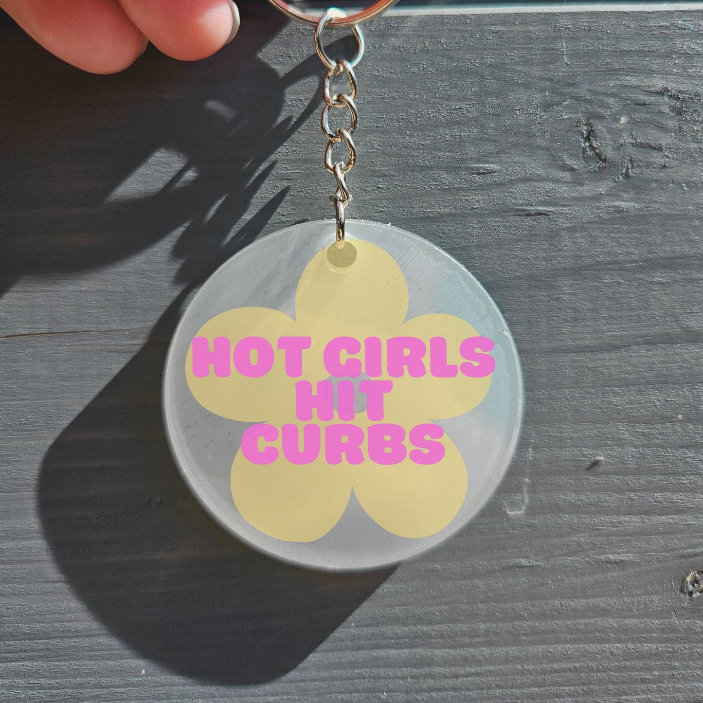 Hot Girls Hit Curbs Keyring