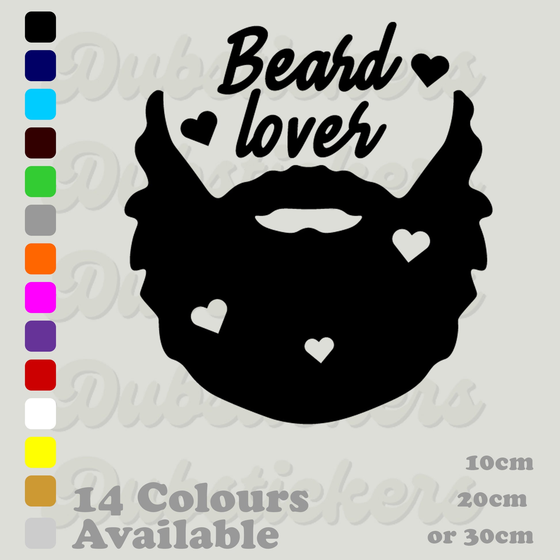 Beard with hearts and the words beard lover