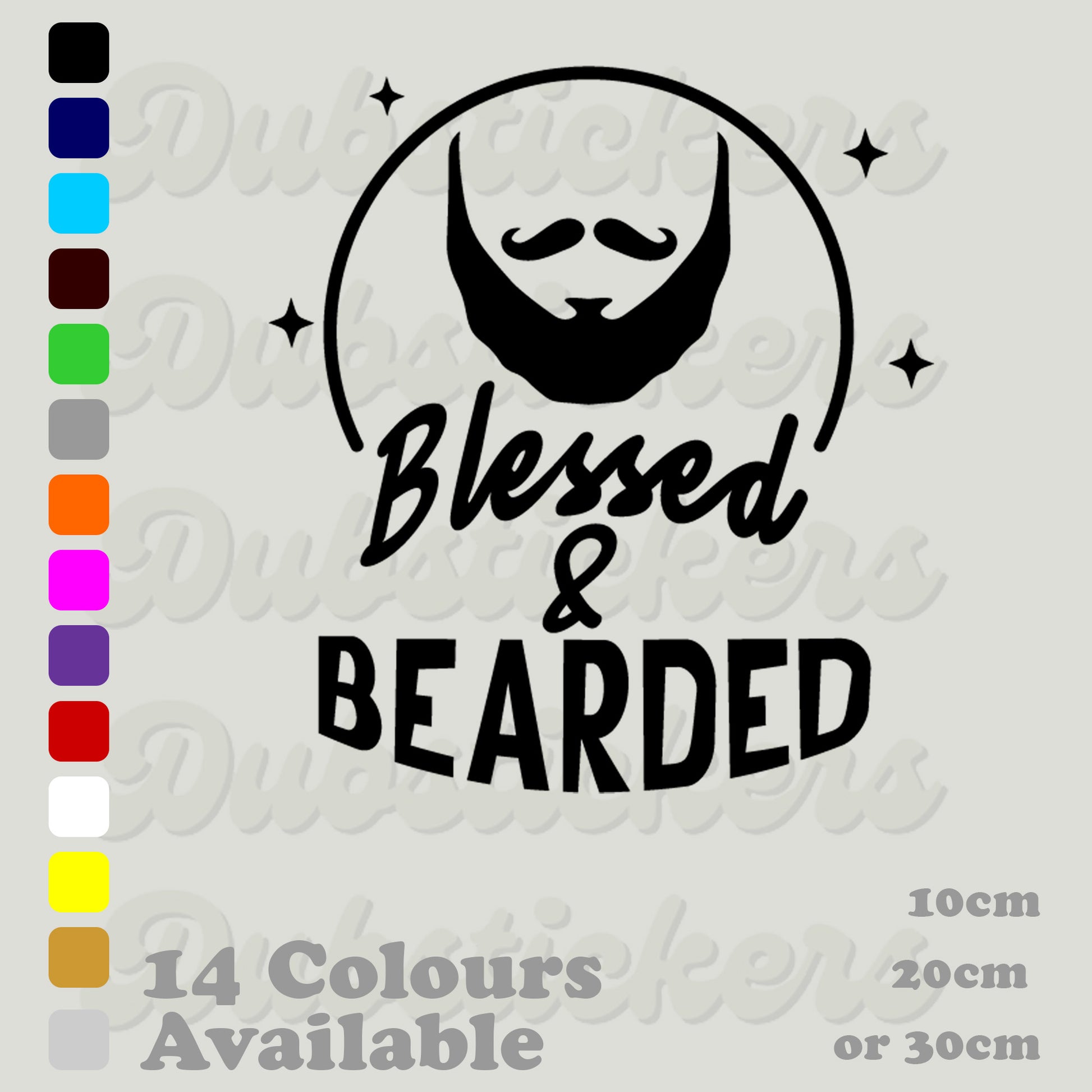 Beard with stars and the words blessed & bearded