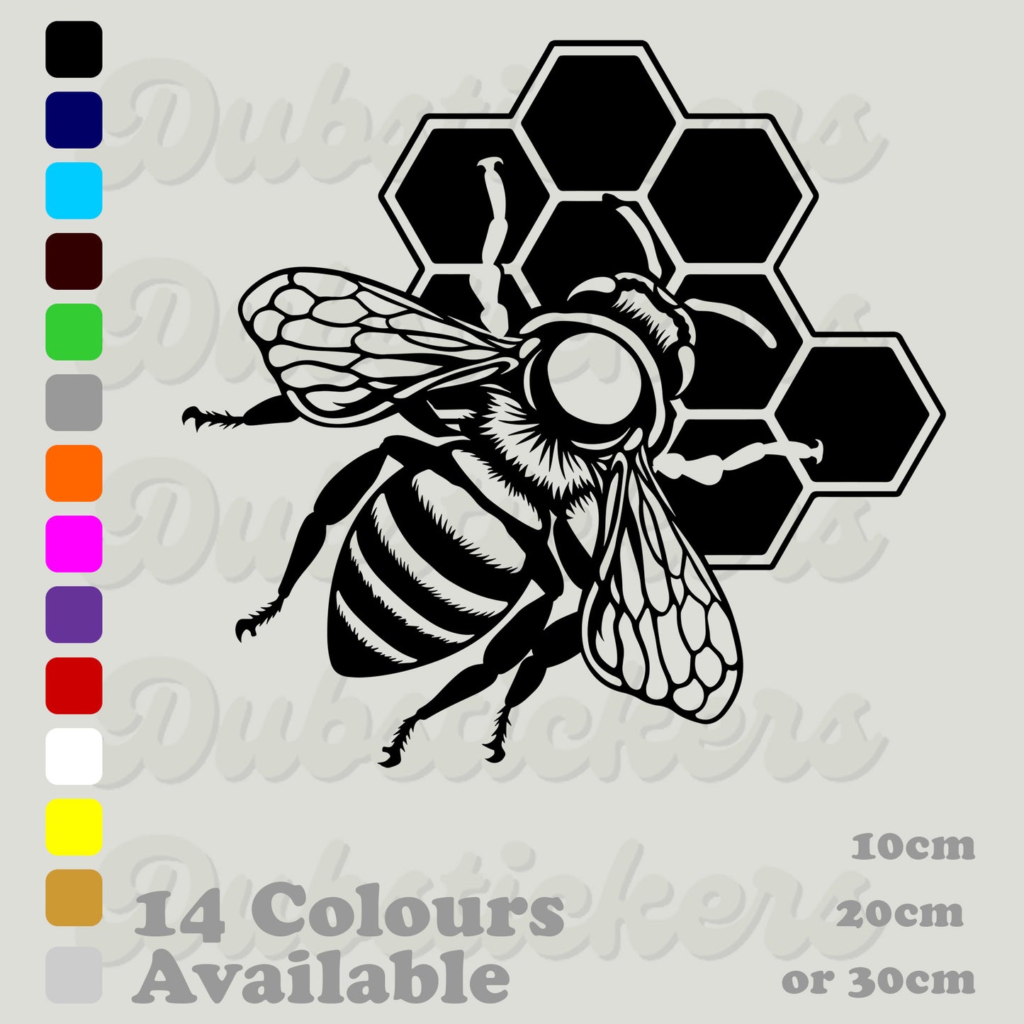 Bee on a honeycomb decal sticker