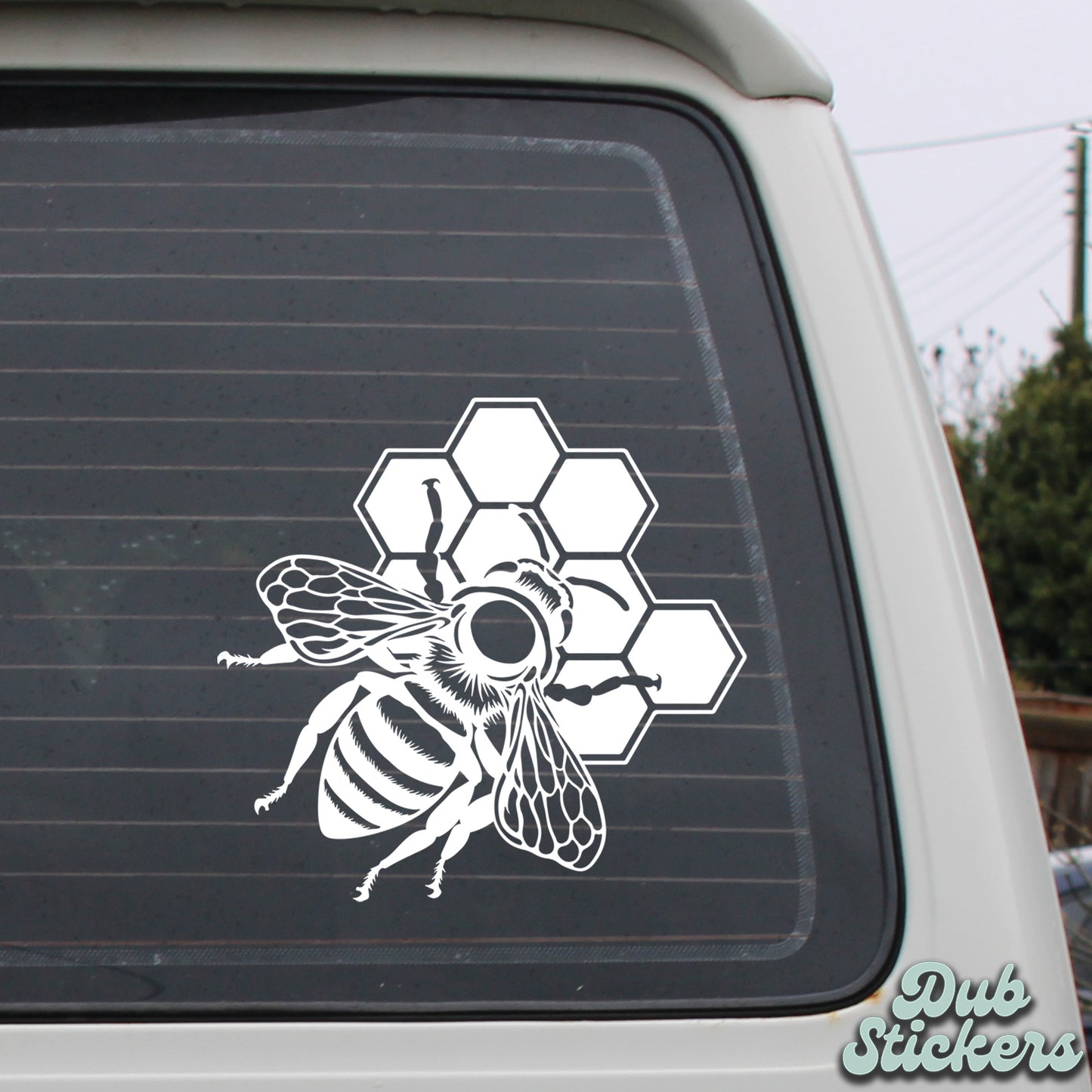 Bee on a Honeycomb Decal