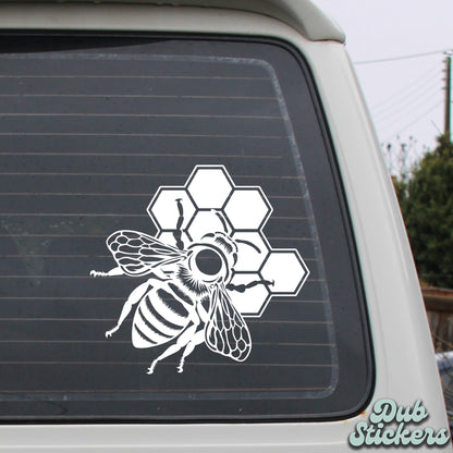 Bee on a Honeycomb Decal