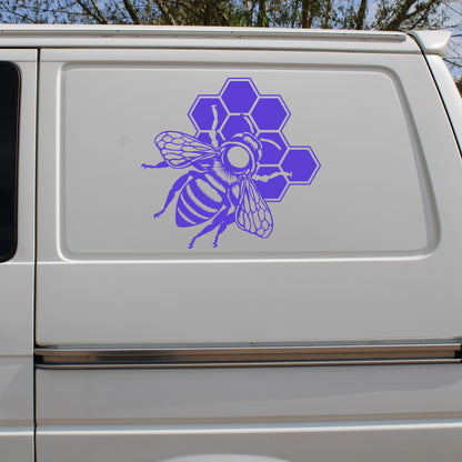 Bee on a Honeycomb Decal