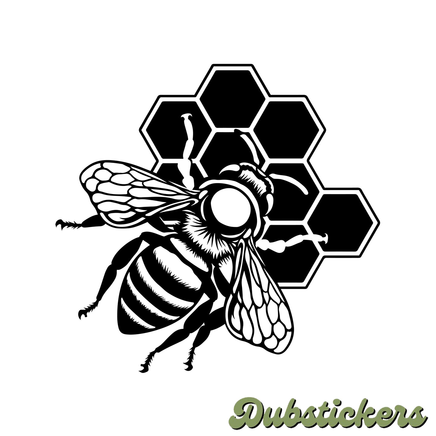 Bee on a Honeycomb Decal