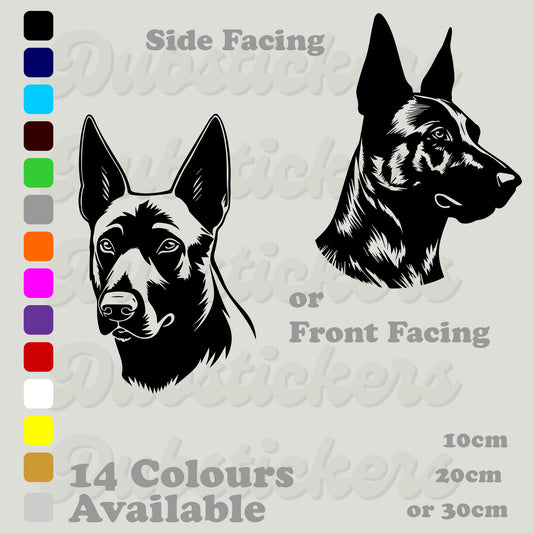 Belgian Malinois Decal Sticker Front and Side Facing