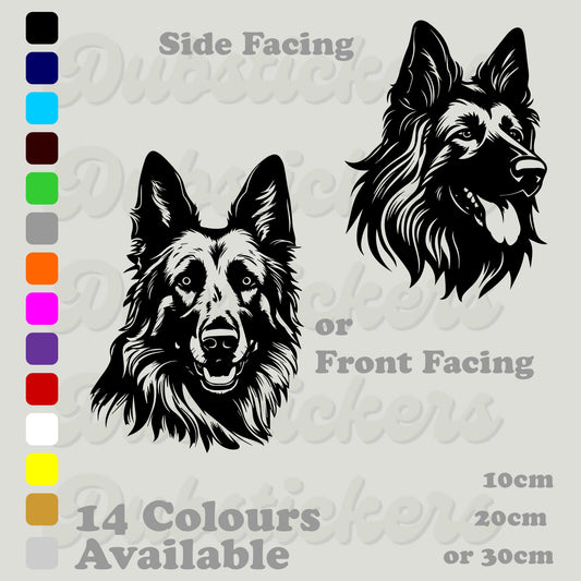 Belgian Tervuren decal, front and side facing in 14 different colours