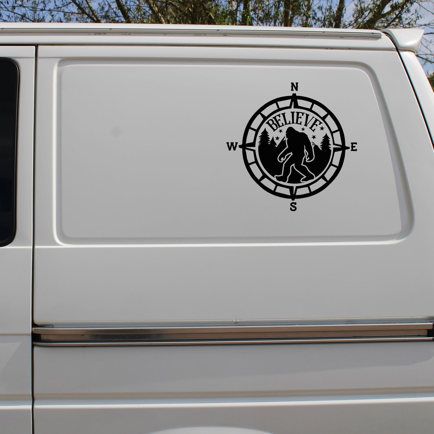 Believe Bigfoot Compass Decal