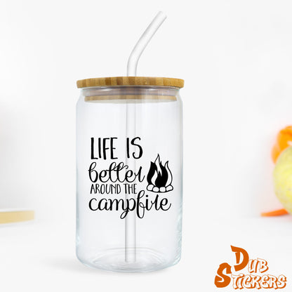 Life Is Better Around The Campfire Decal Vinyl Waterpoof Sticker Campervan Laptop Window