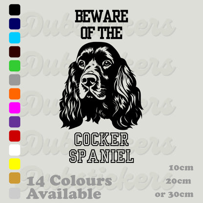 Beware Of Cocker Spaniel Decal