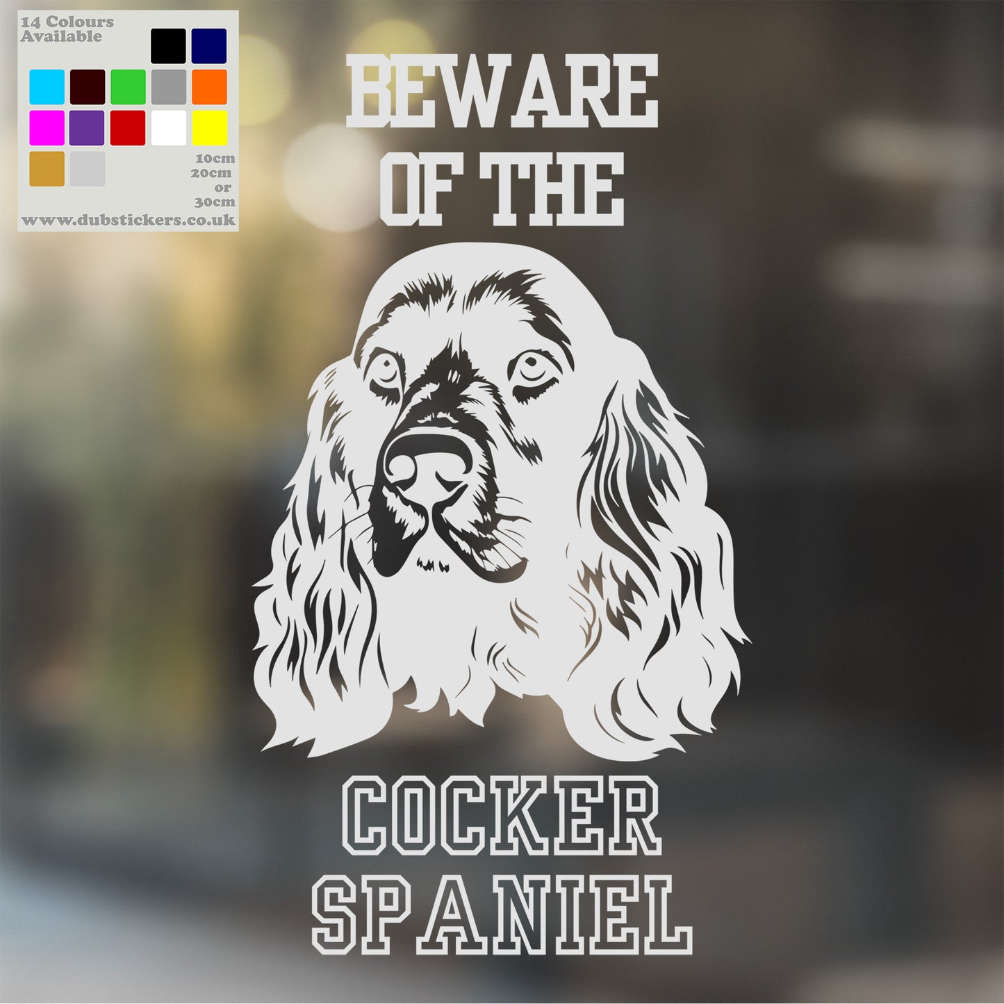 Beware Of Cocker Spaniel Decal