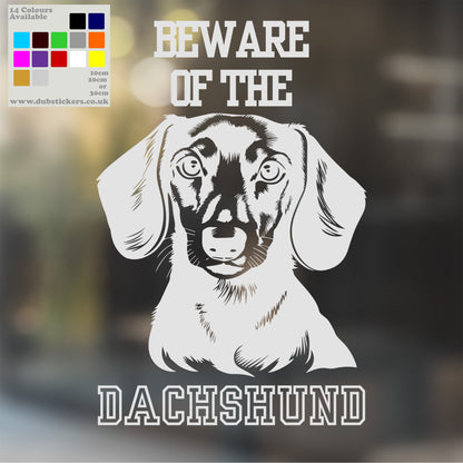 Beware Of Dachshund Decal