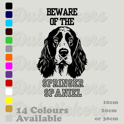 Beware Of Springer Spaniel Decal