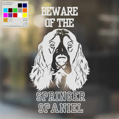 Beware Of Springer Spaniel Decal