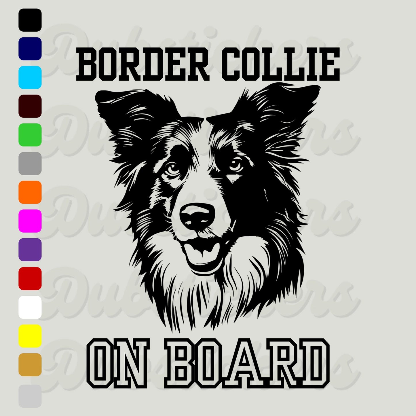 Border Collie On Board Decal