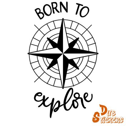 Born To Explore Compass Decal