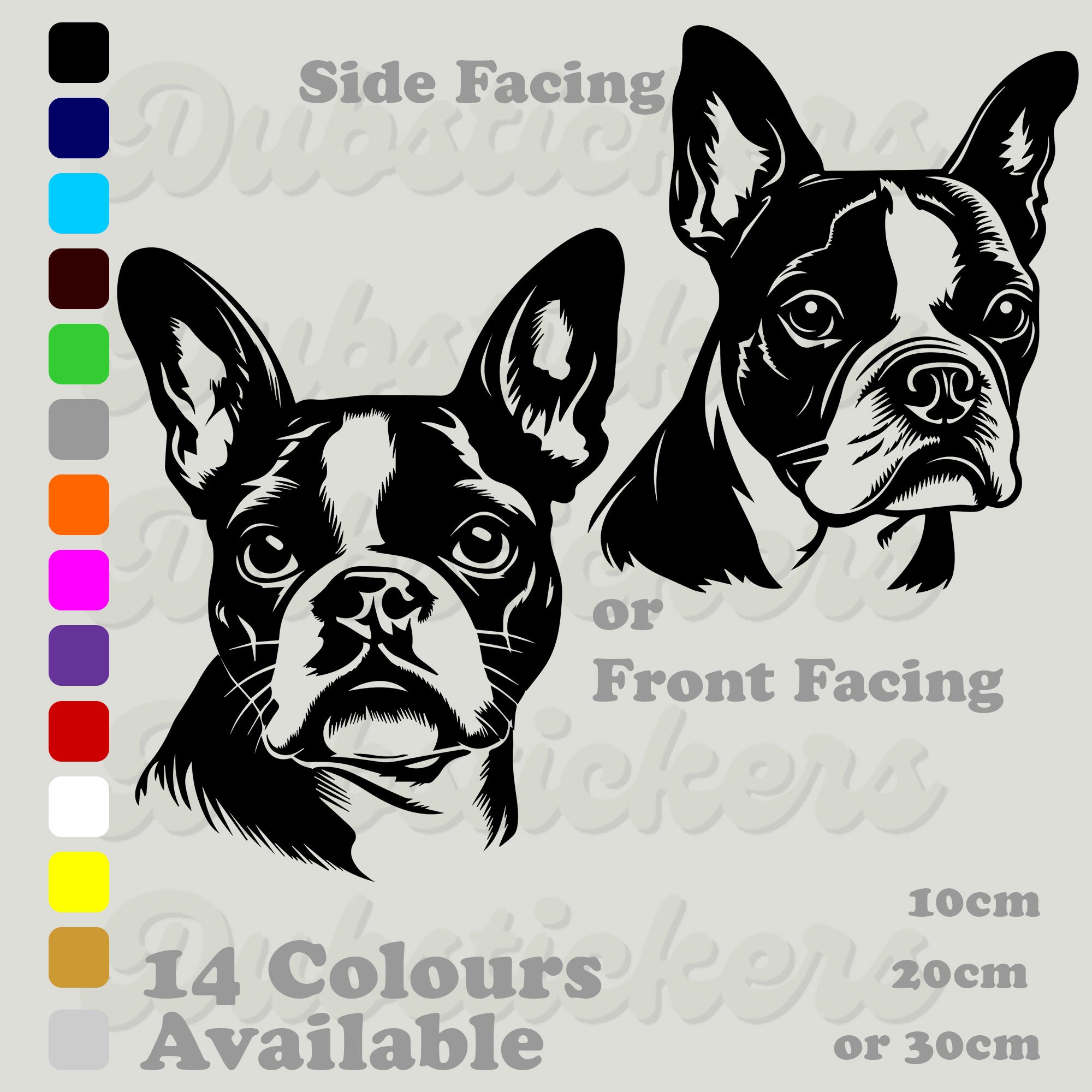 Boston Terrier Decal Vinyl Sticker Car Window Car Bumper Transfer Vinyl Sticker Car Window Car Bumper Transfer Dub Stickers