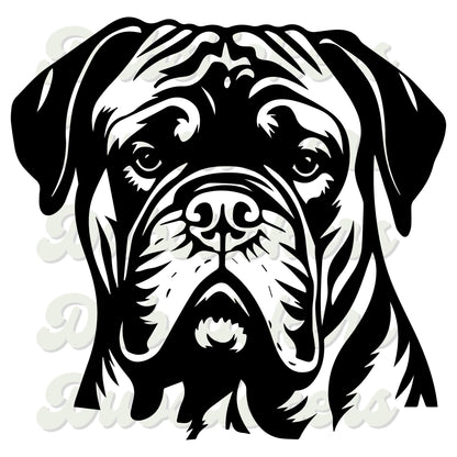 Bullmastiff Dog Head Decal