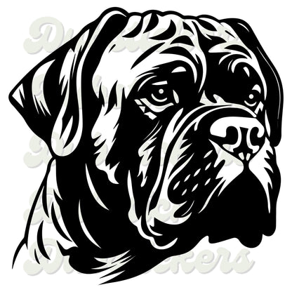 Bullmastiff Dog Head Decal