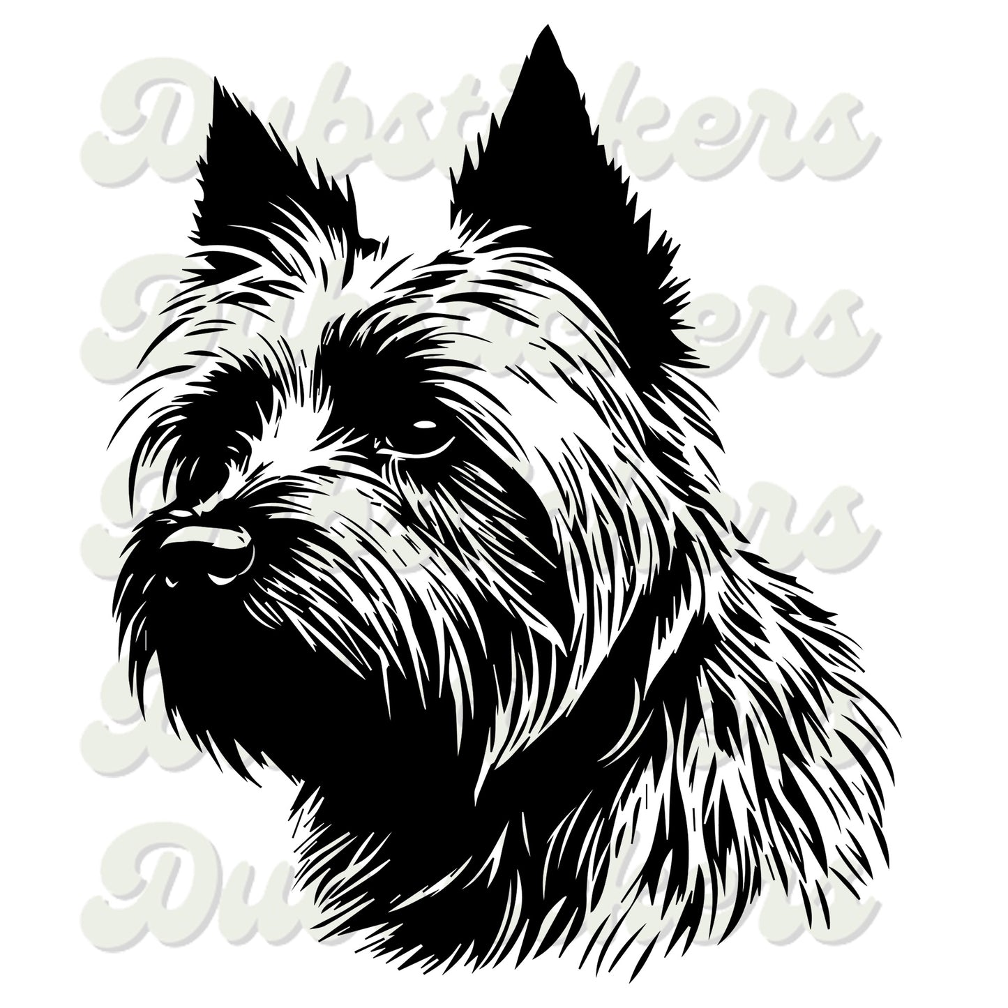 Cairn Terrier Dog Head Decal