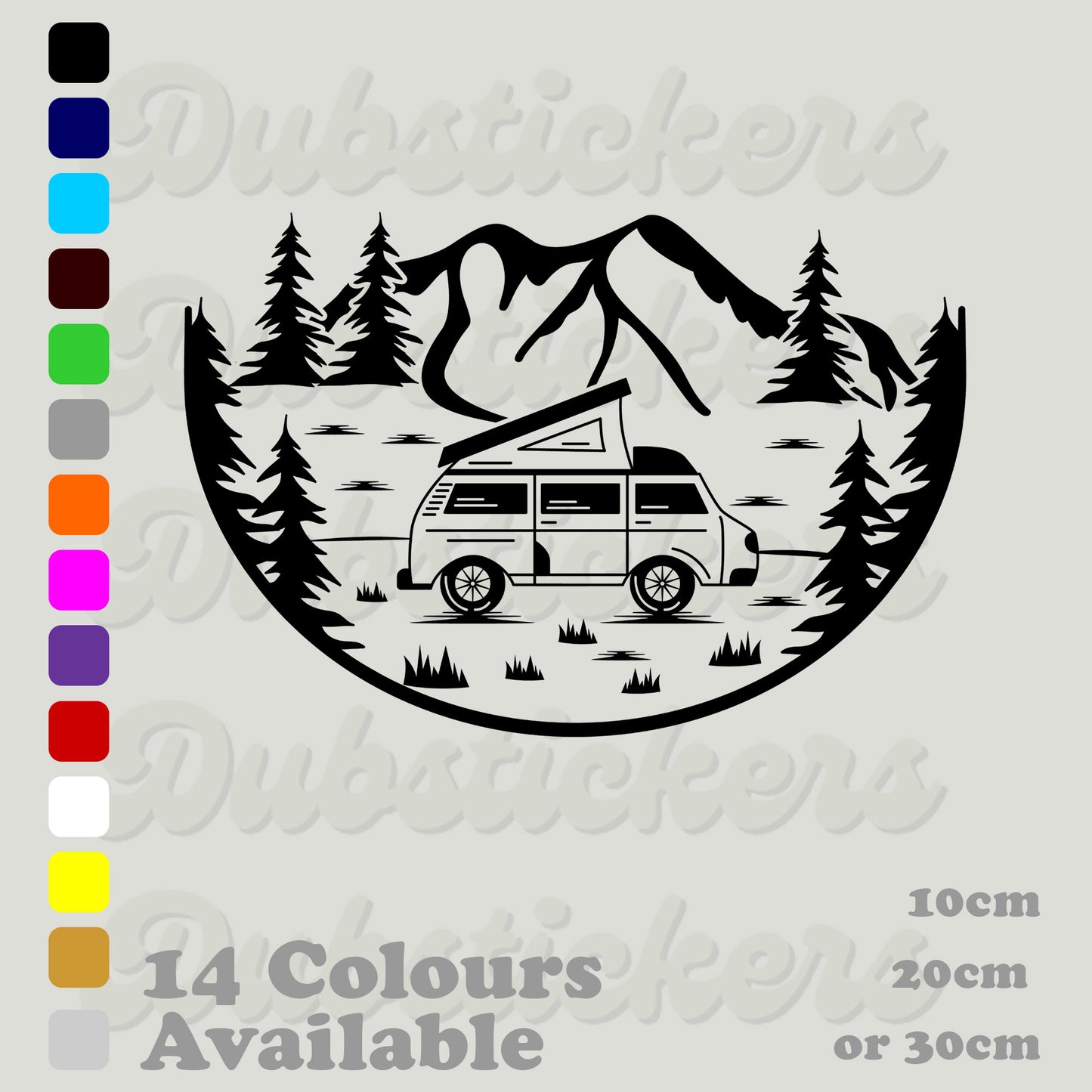 Campervan At The Mountains Decal