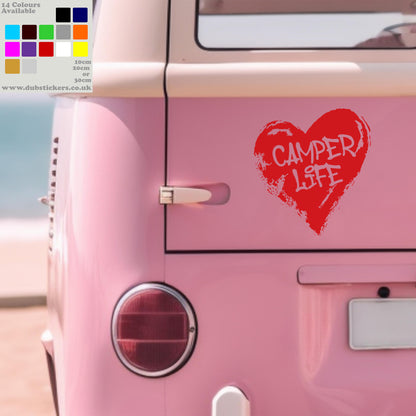 Camper Life Love Heart Decal