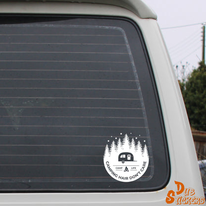 Camping Hair Don't Care Decal