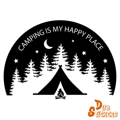 Camping Is My Happy Place Decal