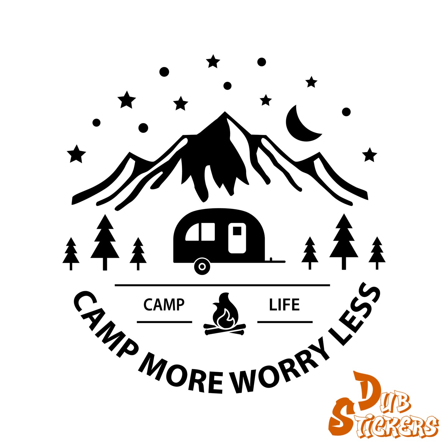 Camp More Worry Less Decal