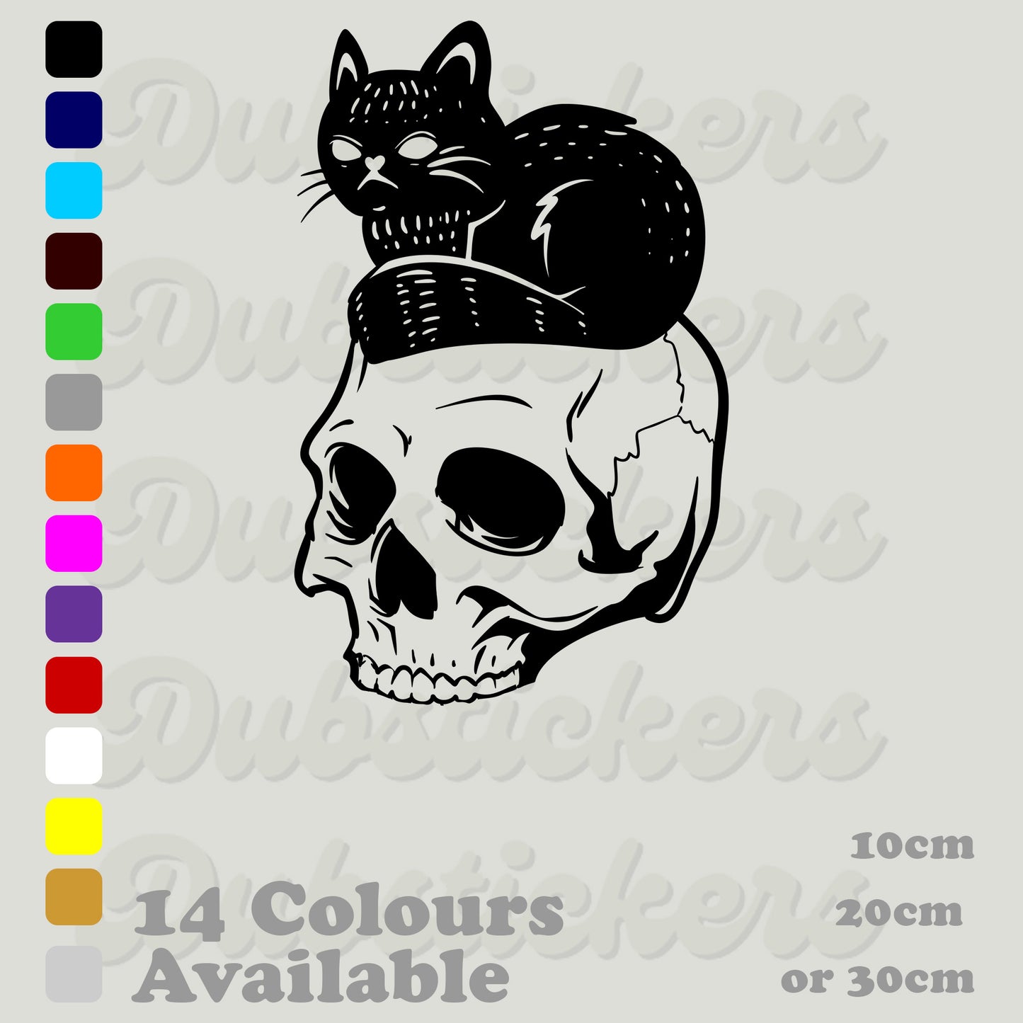 Cat on a Skull Decal