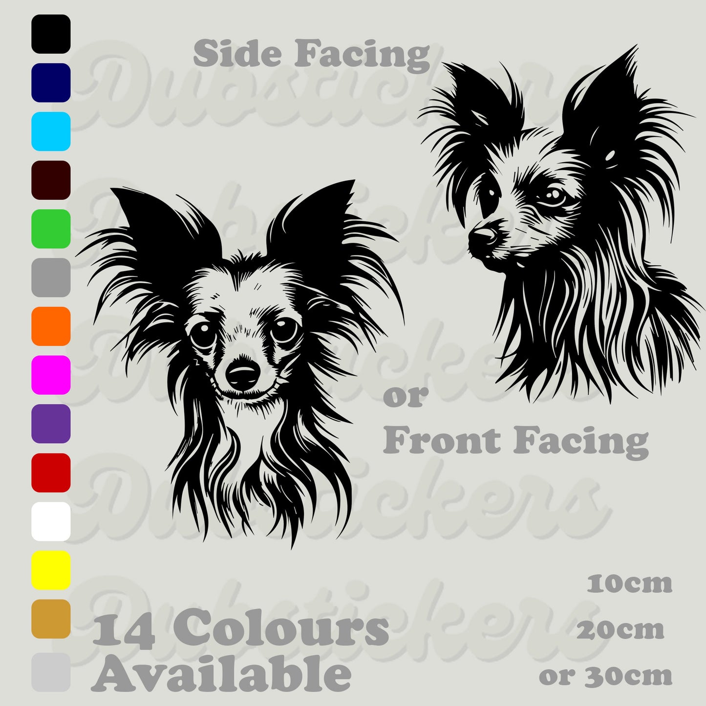 Chinese Crested Dog Head Decal