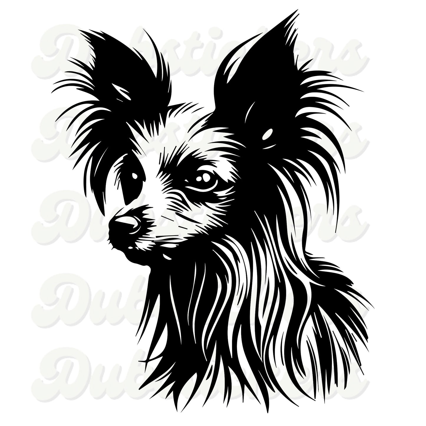 Chinese Crested Dog Head Decal