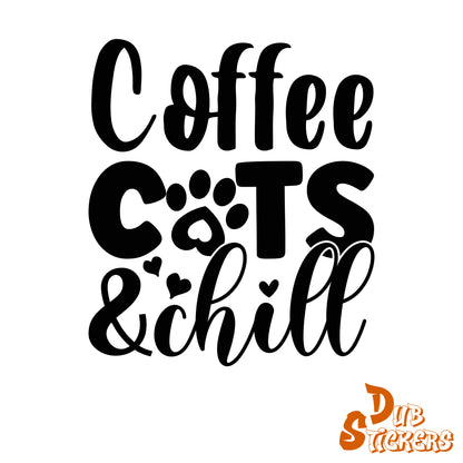 Coffee Cats & Chill Decal