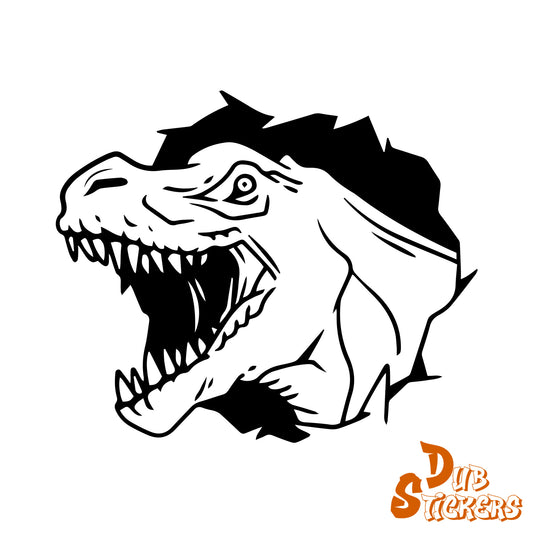 T Rex Head Decal Vinyl Waterpoof Sticker Campervan Laptop Window