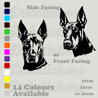 Doberman Dog Head Decal