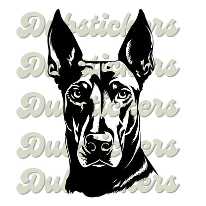 Doberman Dog Head Decal