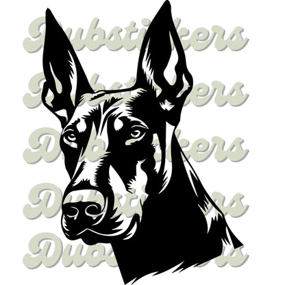 Doberman Dog Head Decal