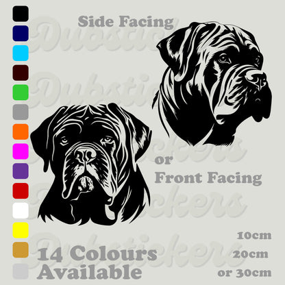 Dogue De Bordeaux Dog Head Decal