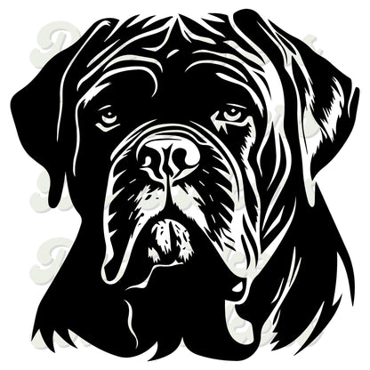 Dogue De Bordeaux Dog Head Decal