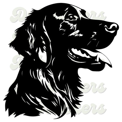 Flat Coated Retriever Dog Head Decal