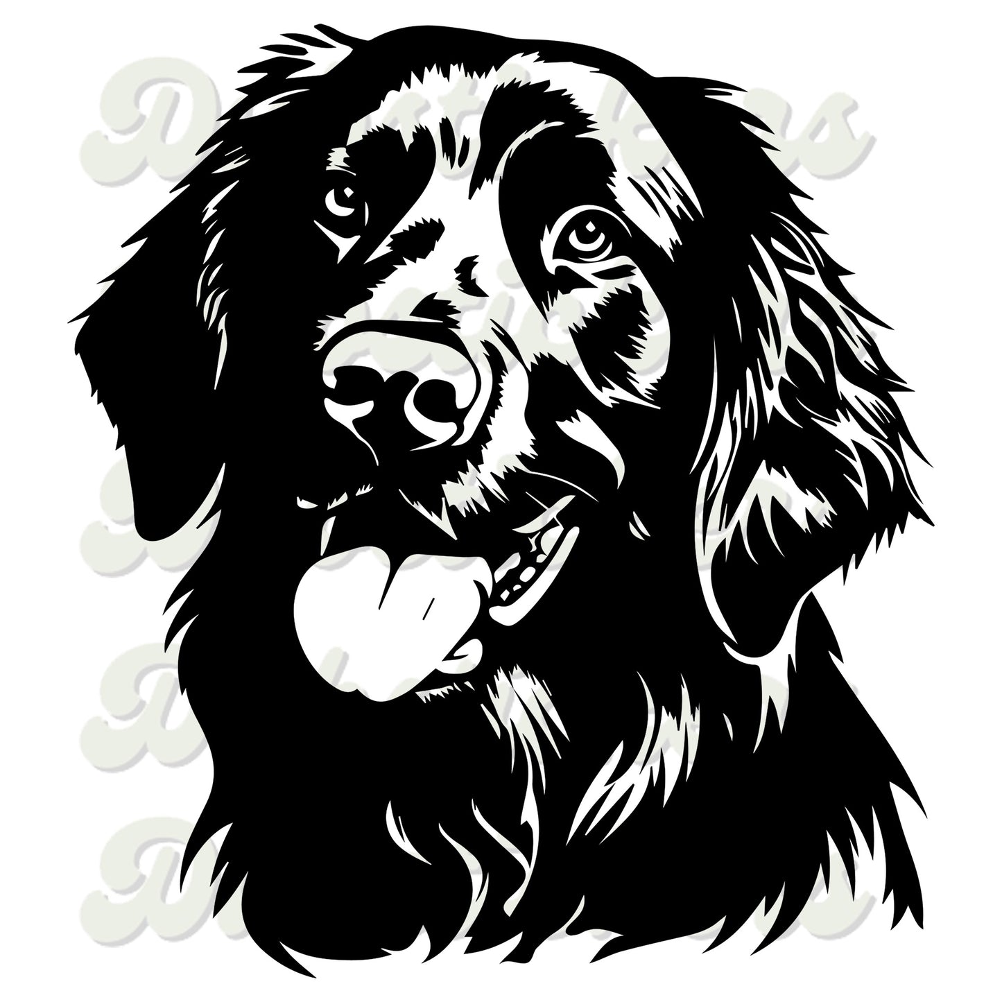 Flat Coated Retriever Dog Head Decal