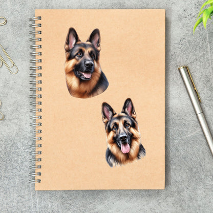 German Shepherd Stickers Set of 2