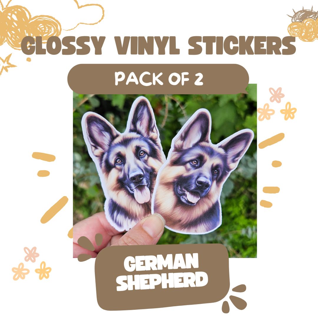 German Shepherd Stickers Set of 2