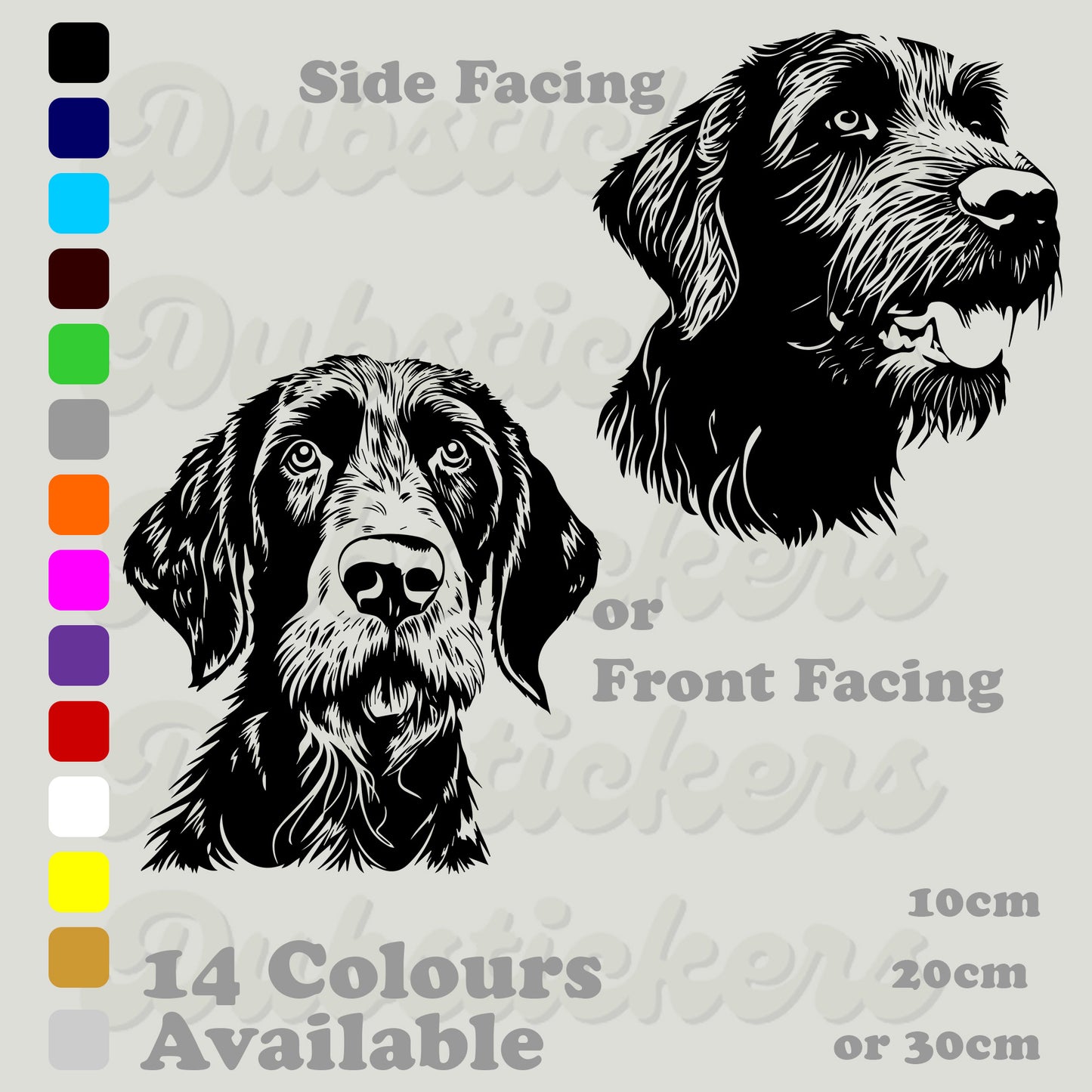 German Wirehaired Pointer Dog Head Decal