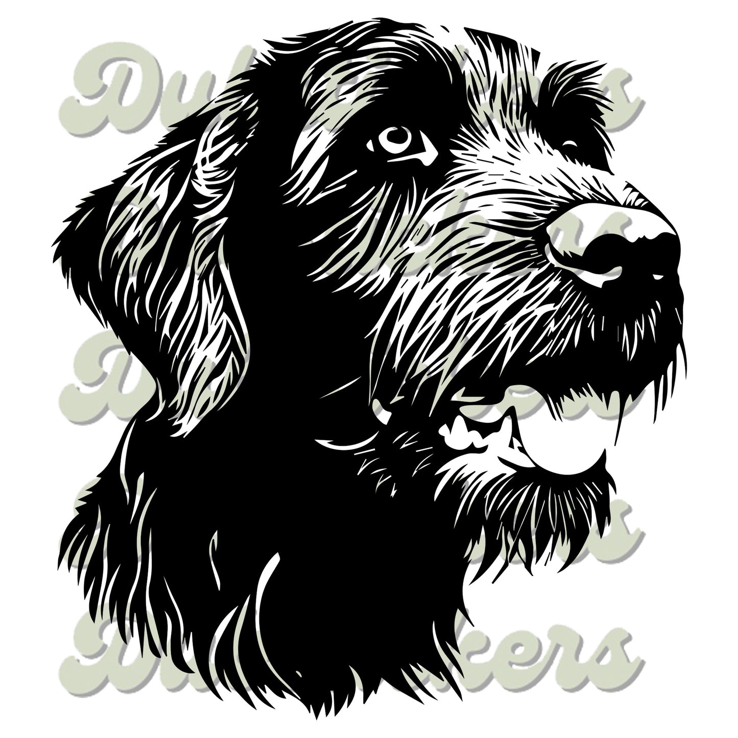 German Wirehaired Pointer Dog Head Decal