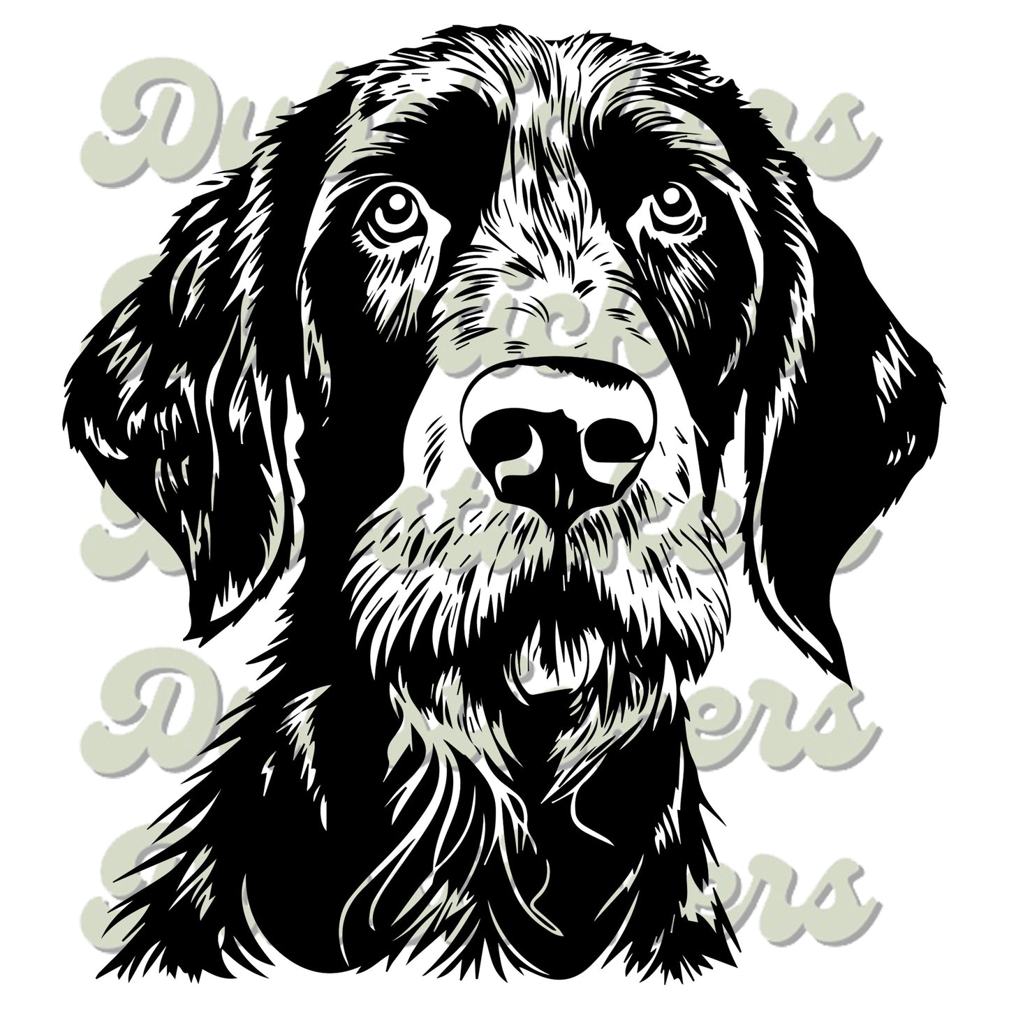 German Wirehaired Pointer Dog Head Decal